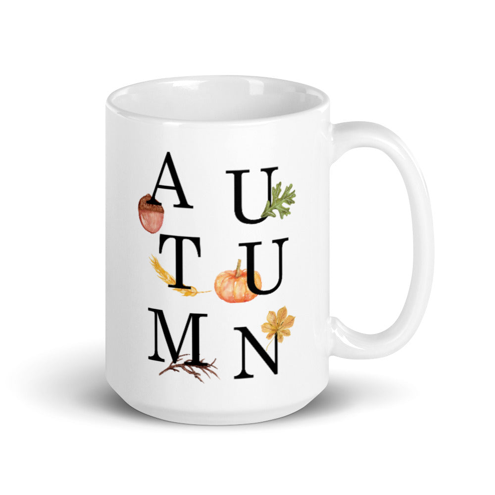 Autumn White Glossy Mug