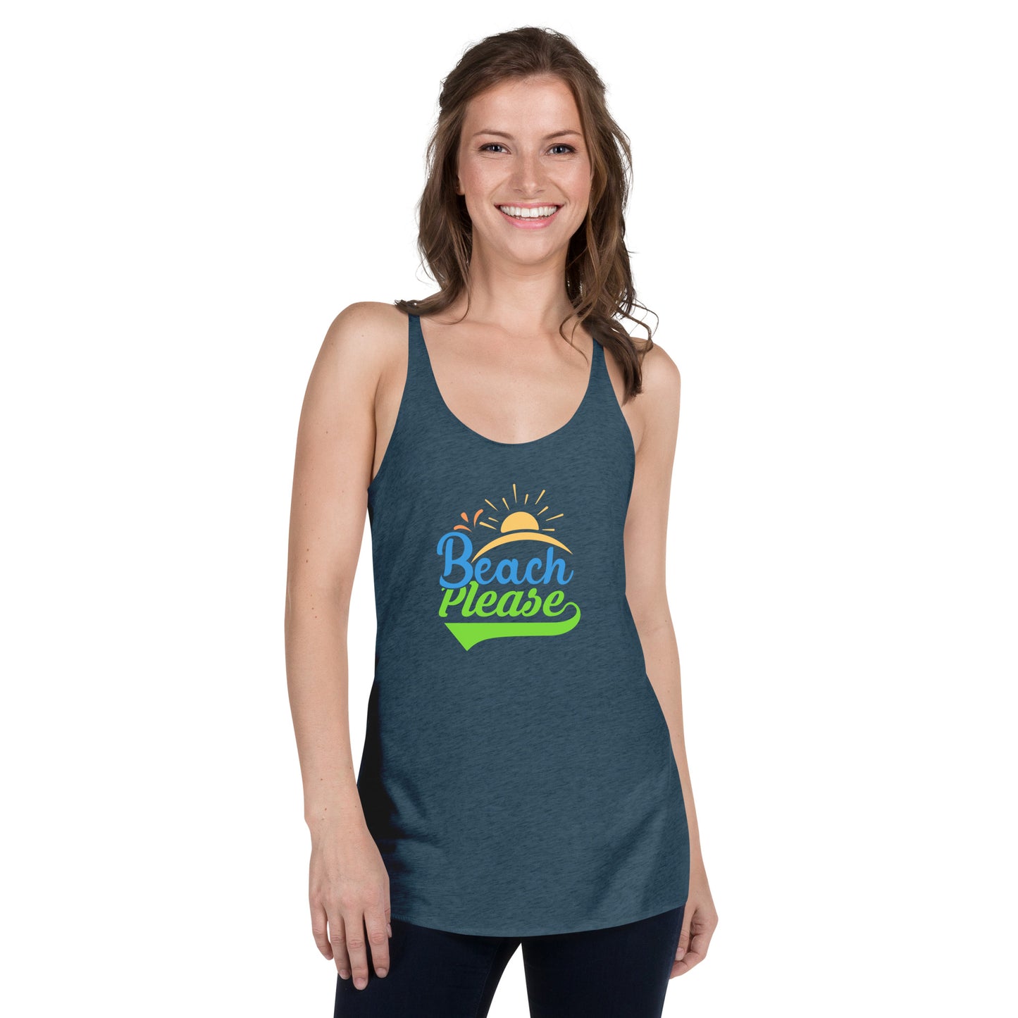 Beach Please Women's Racerback Tank