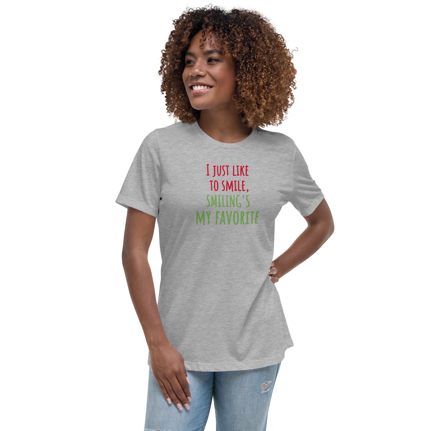 Smiling's My Favorite Christmas Women's Relaxed T-Shirt