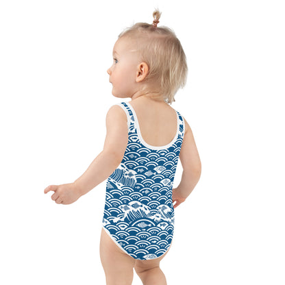 Fishes In The Sea Print Girls' Swimsuit