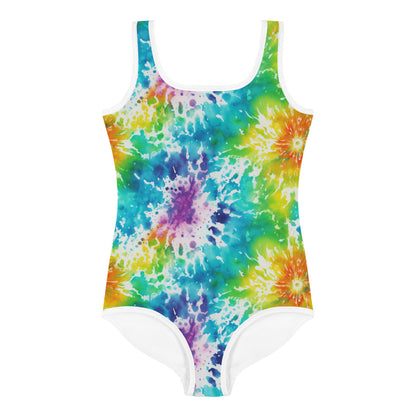 Tie Dye Print Girls' Swimsuit
