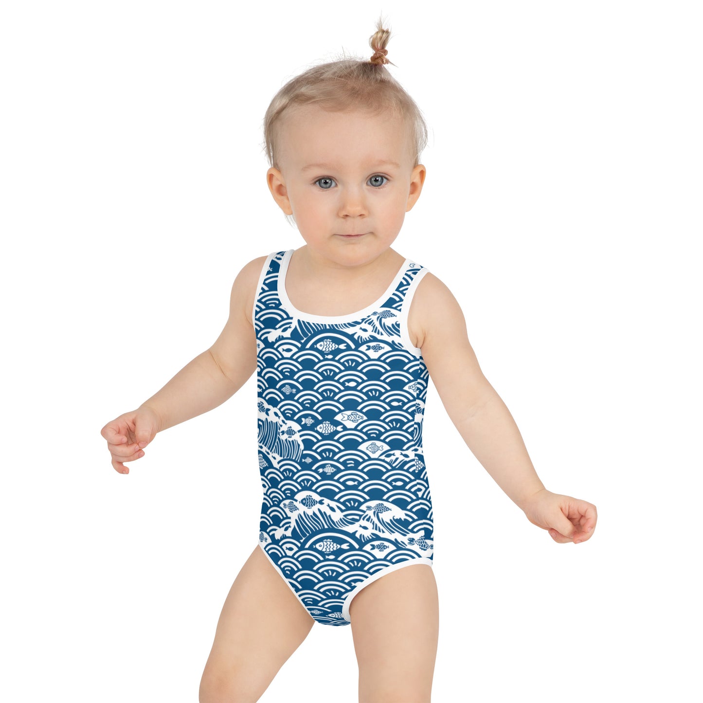 Fishes In The Sea Print Girls' Swimsuit