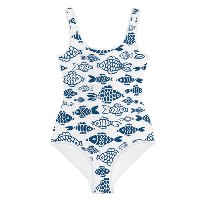 Fishes Print Youth Swimsuit