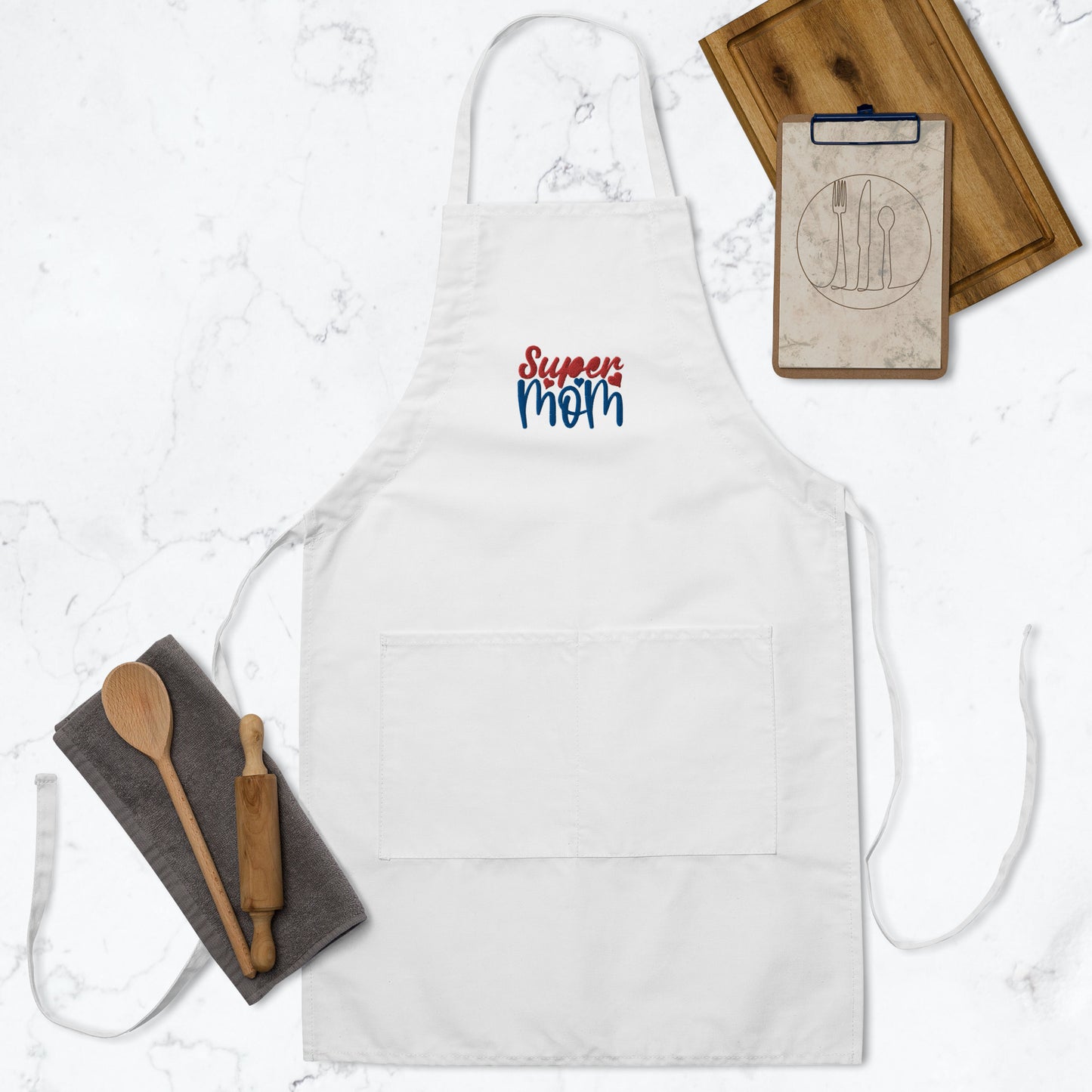 Super Mom Embroidered Apron