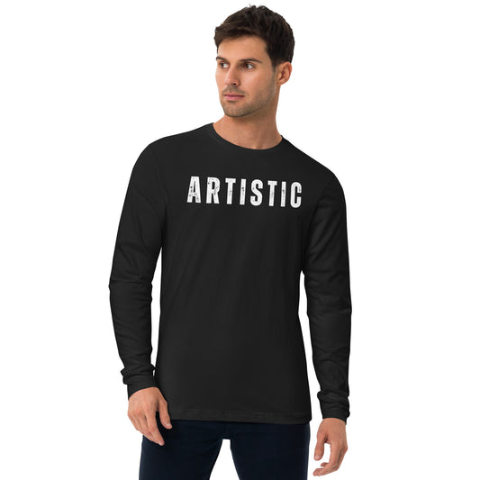 Artistic Long Sleeve Fitted Crew Neck Tee