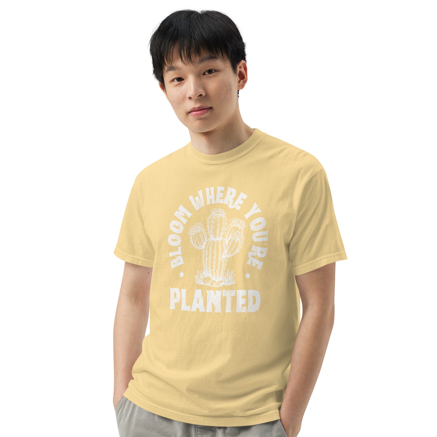 Bloom Where You're Planted Unisex Garment-dyed Heavyweight T-Shirt