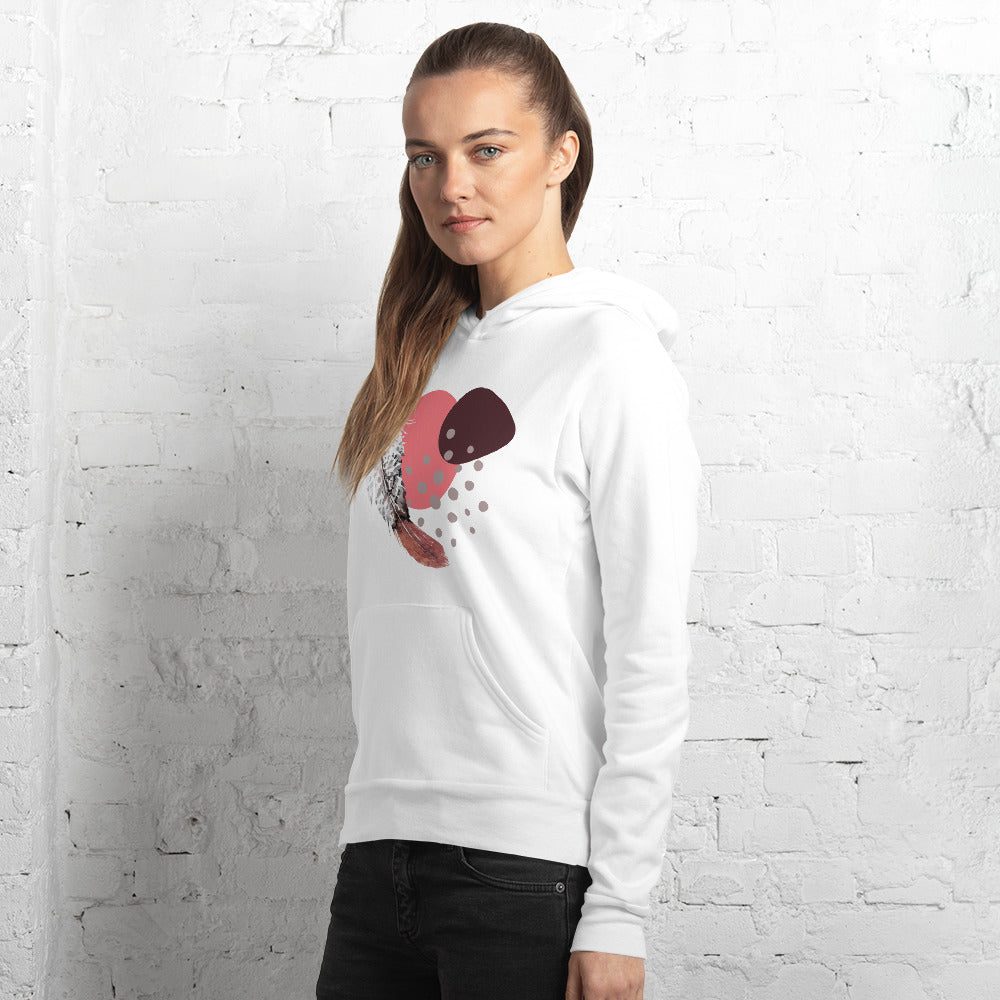 Boho Falling Feather Kangaroo Pocket Hoodie