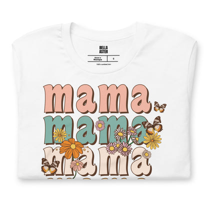 Mama, Flowers and Butterflies T-Shirt