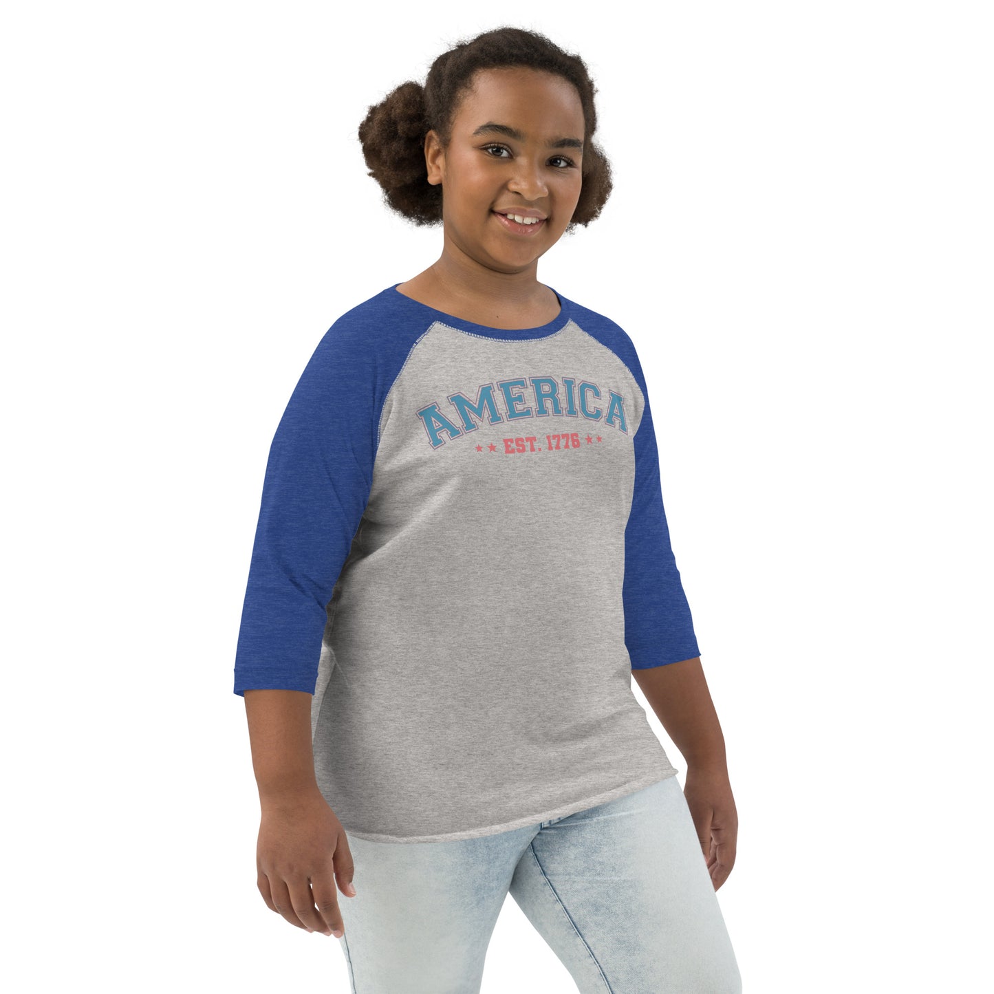 America Est. 1776 Youth Baseball Shirt
