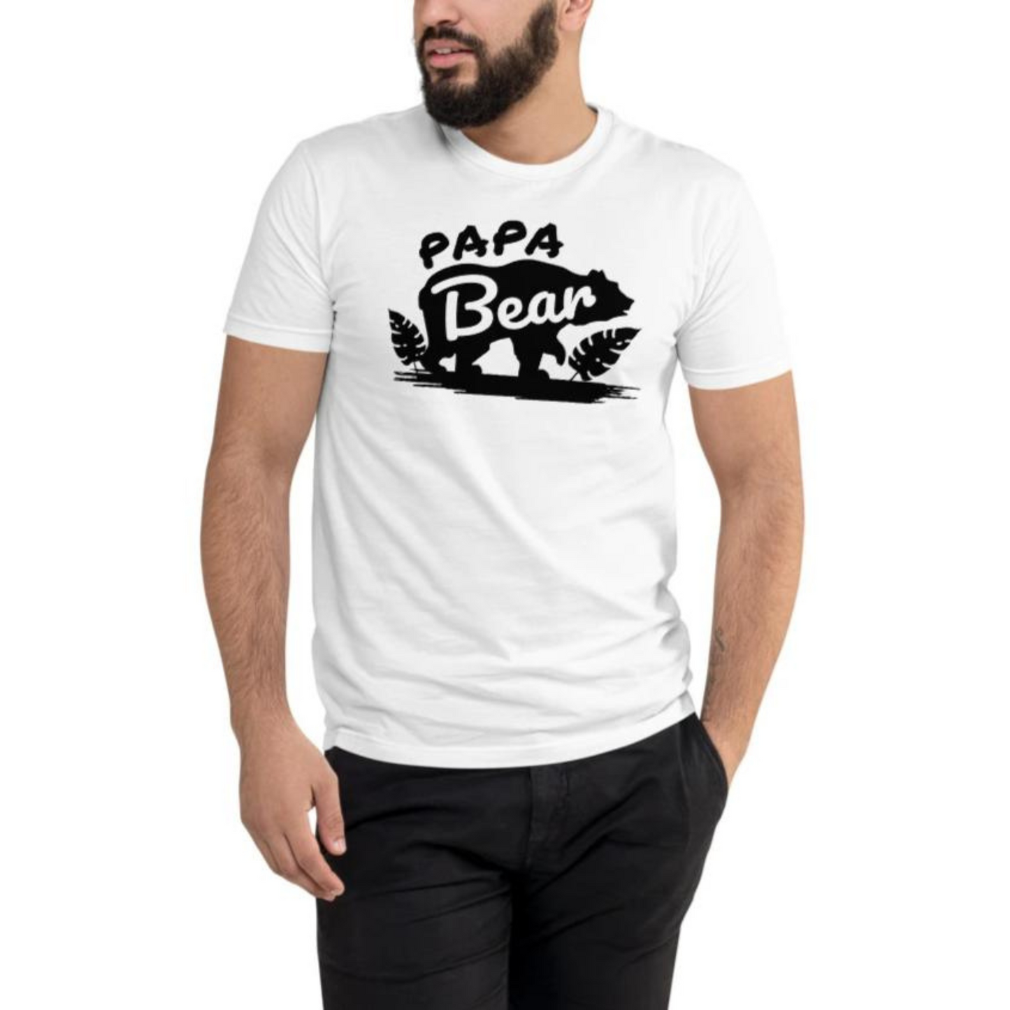 Papa Bear Graphic Short Sleeve Form-fitting Tee