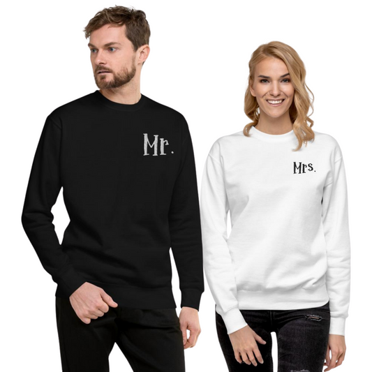 Mr. and Mrs. Couple Fleece Sweatshirt