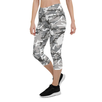 Gray Camo Capri Leggings - Bloom Seventy Seven