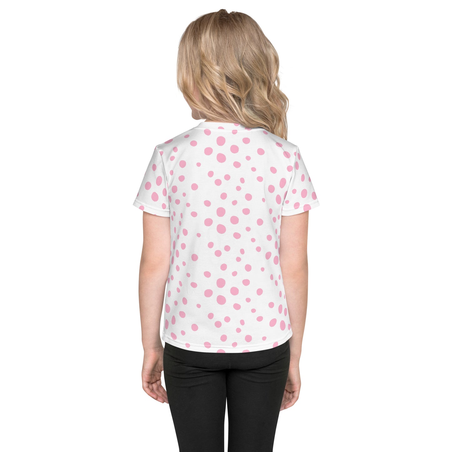 Rainbow Polka Dots Girl's Crew Neck T-Shirt