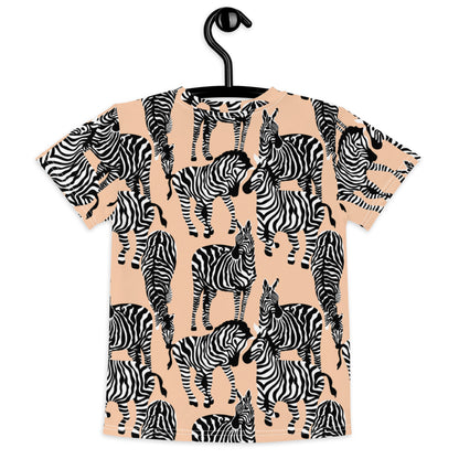 Zebras Kids Crew Neck T-Shirt