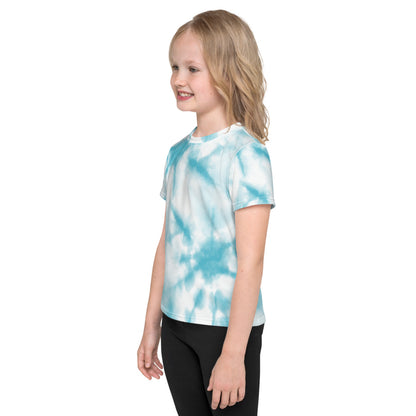 Light Blue Tie Dye Kids crew neck t-shirt