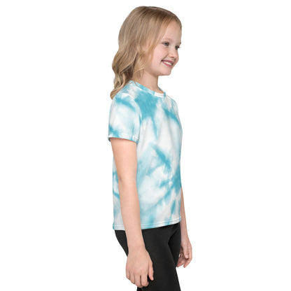 Light Blue Tie Dye Kids crew neck t-shirt