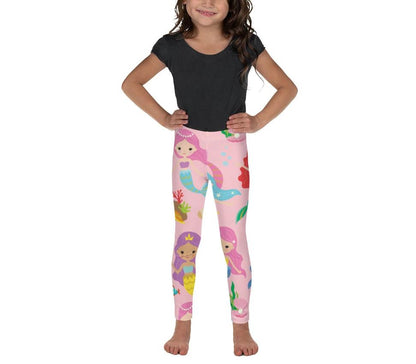 Cute Pink  Girl's Mermaid Leggings