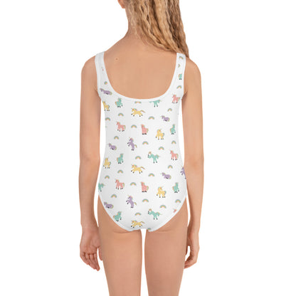 Unicorns and Rainbows All-Over Print Kids Swimsuit