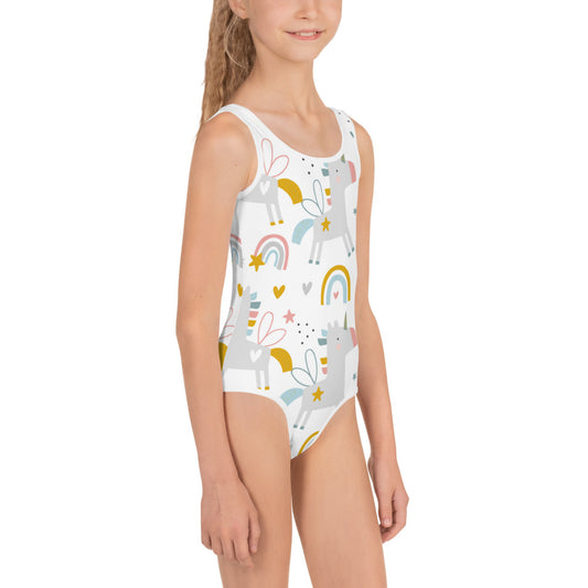 Cute Unicorn All-Over Print Kids Swimsuit
