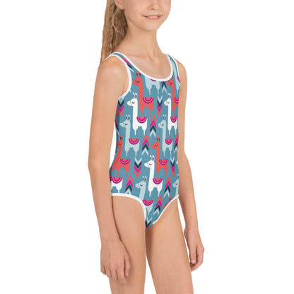 Lovely Llamas All-Over Print Kids Swimsuit