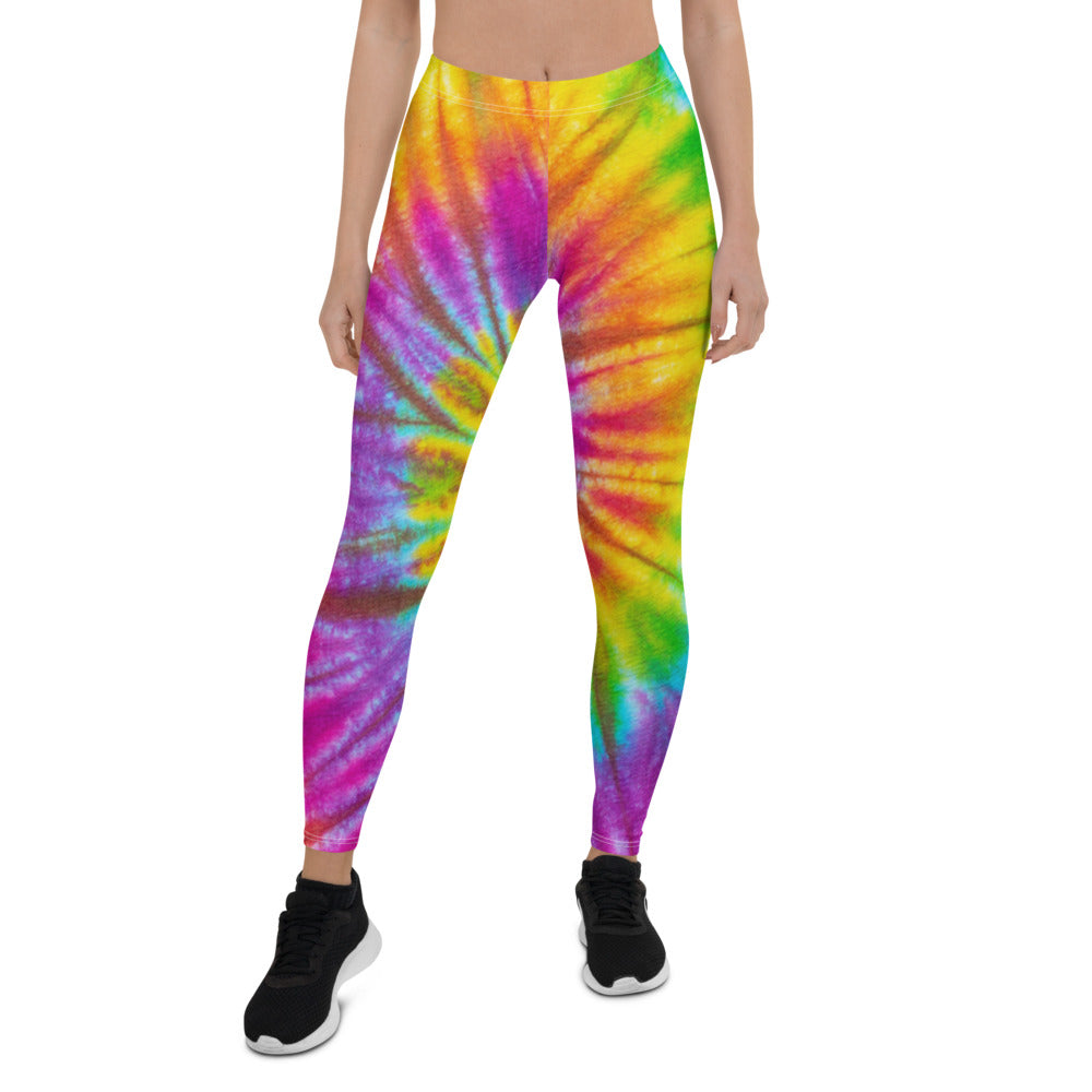 Rainbow Tie Dye Print Leggings