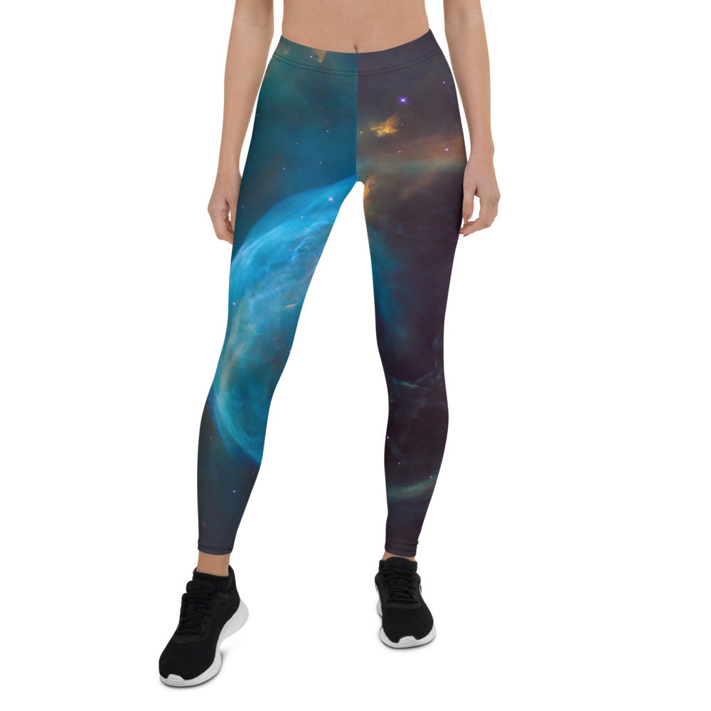 Blue Nebula Print Leggings