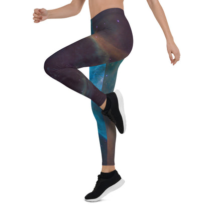 Blue Nebula Print Leggings