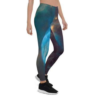 Blue Nebula Print Leggings