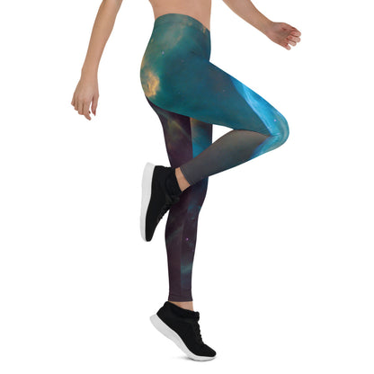 Blue Nebula Print Leggings