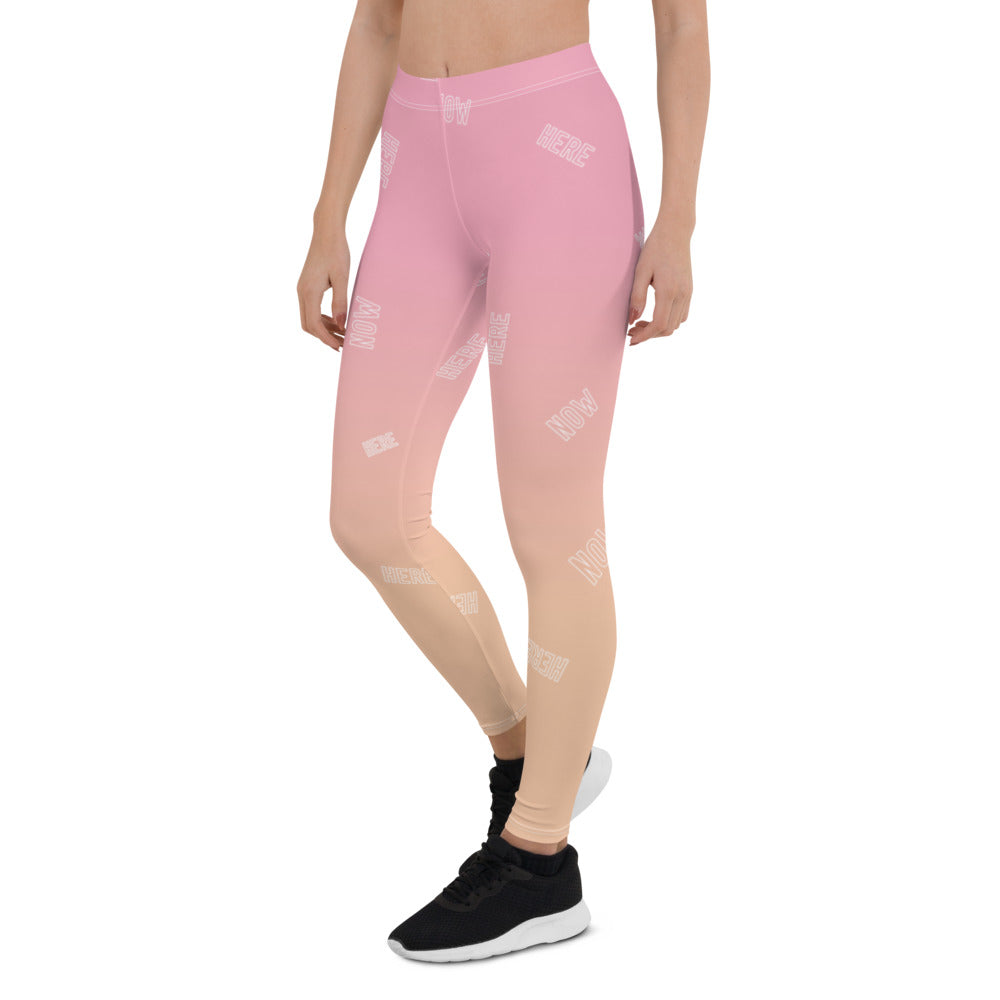 Pink Ombre Here & Now Print Leggings