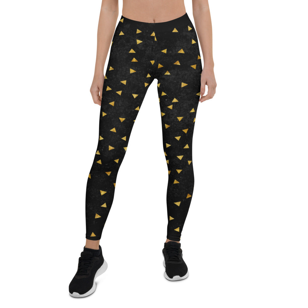 Black and Gold Triangles Leggings