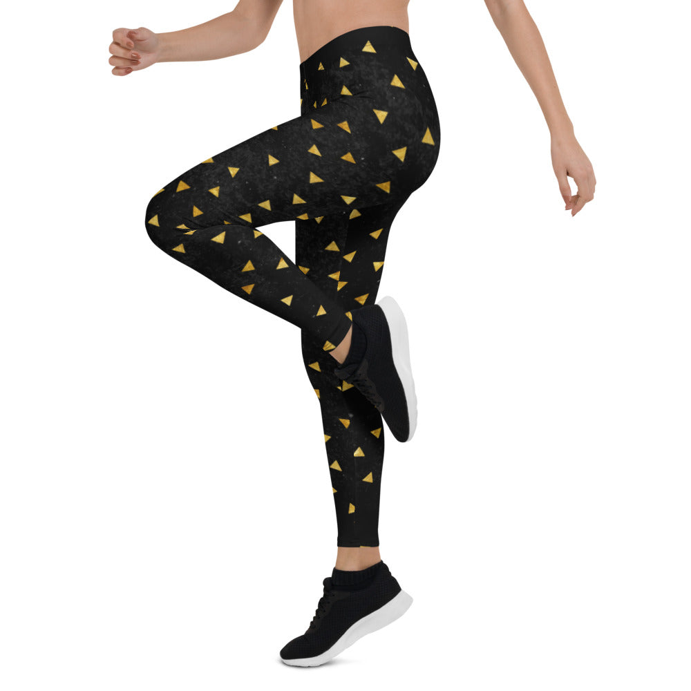 Black and Gold Triangles Leggings