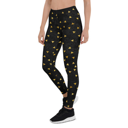 Black and Gold Triangles Leggings