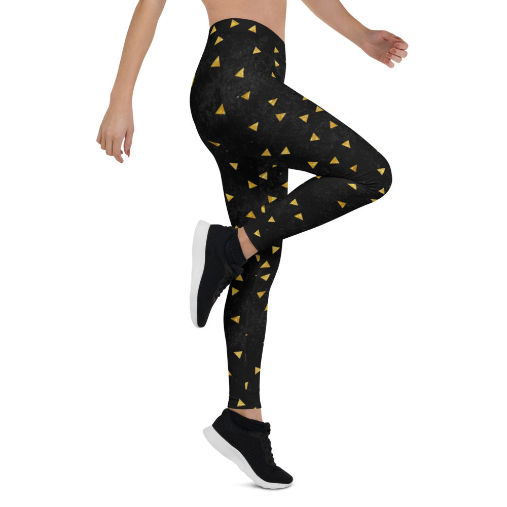 Black and Gold Triangles Leggings