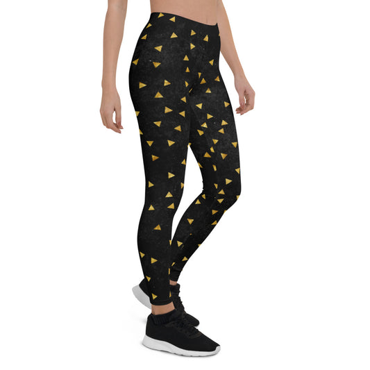 Black and Gold Triangles Leggings