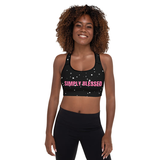 Simply Blessed Pink Padded Sports Bra