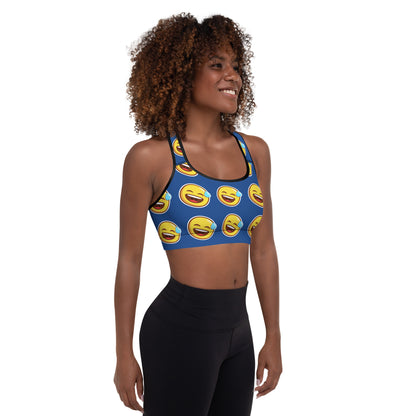 Smiling Faces Padded Sports Bra