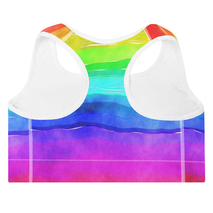 Rainbow Padded Sports Bra