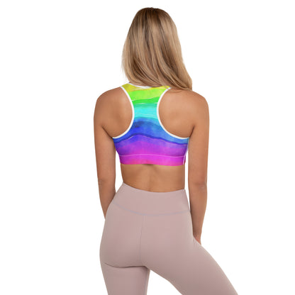 Rainbow Padded Sports Bra