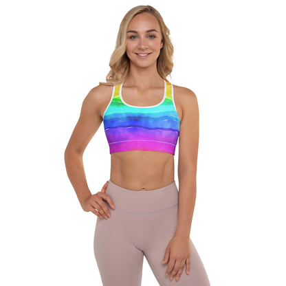 Rainbow Padded Sports Bra