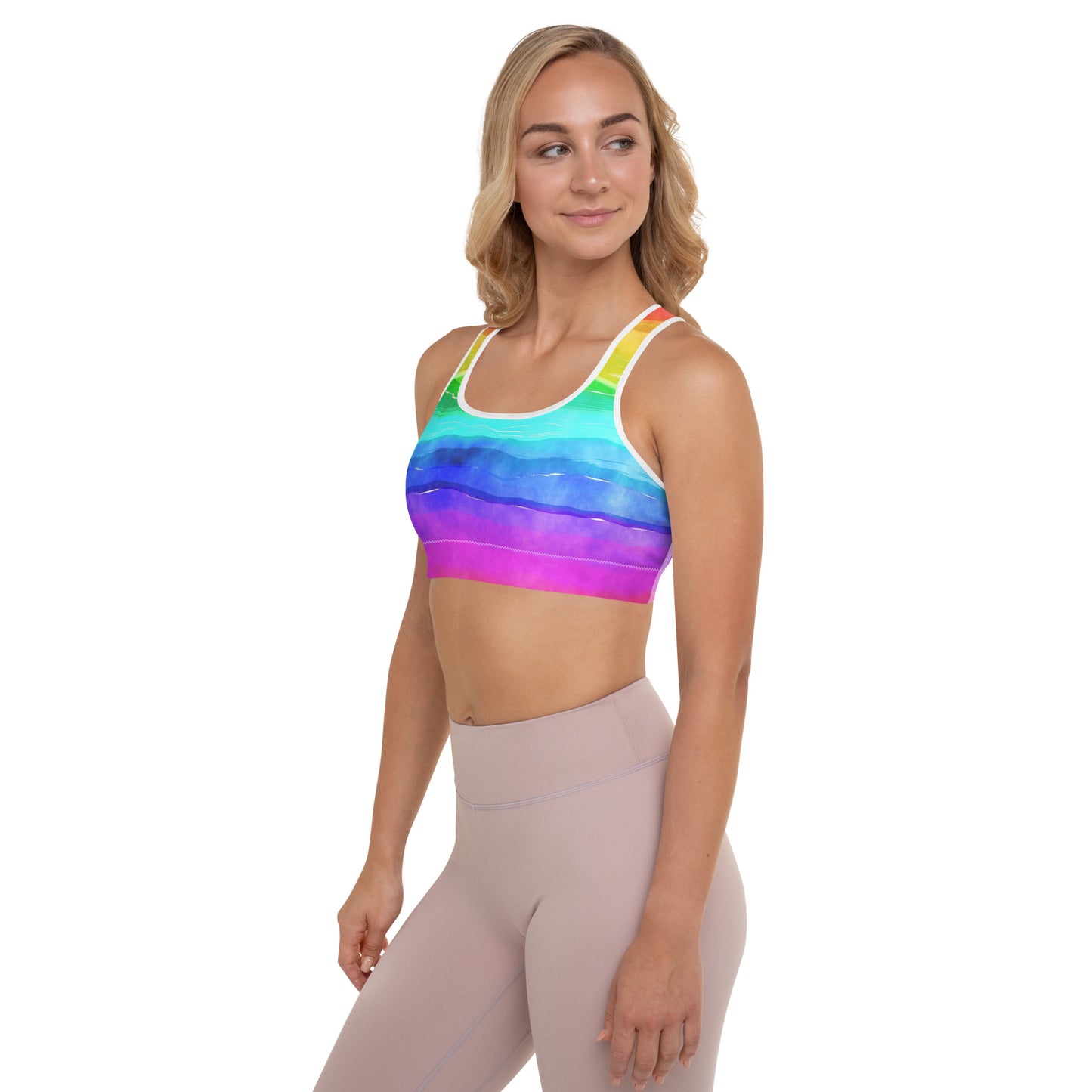 Rainbow Padded Sports Bra