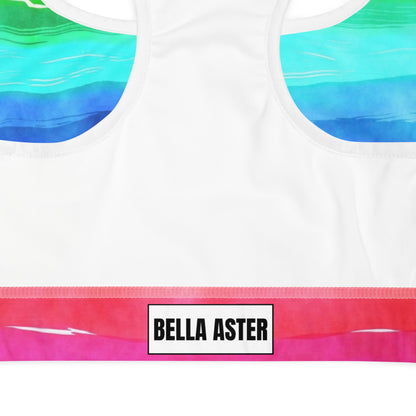 Rainbow Padded Sports Bra