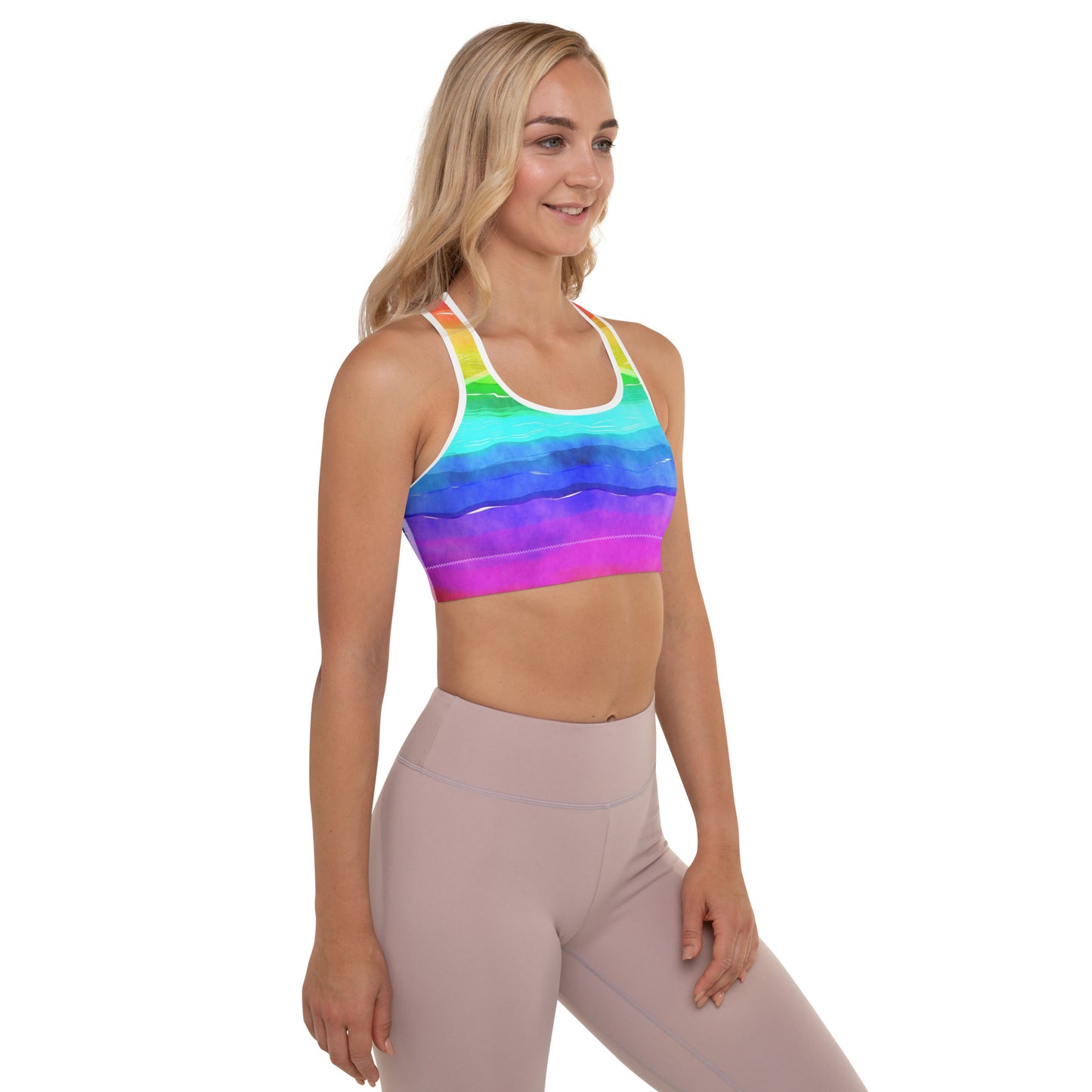 Rainbow Padded Sports Bra