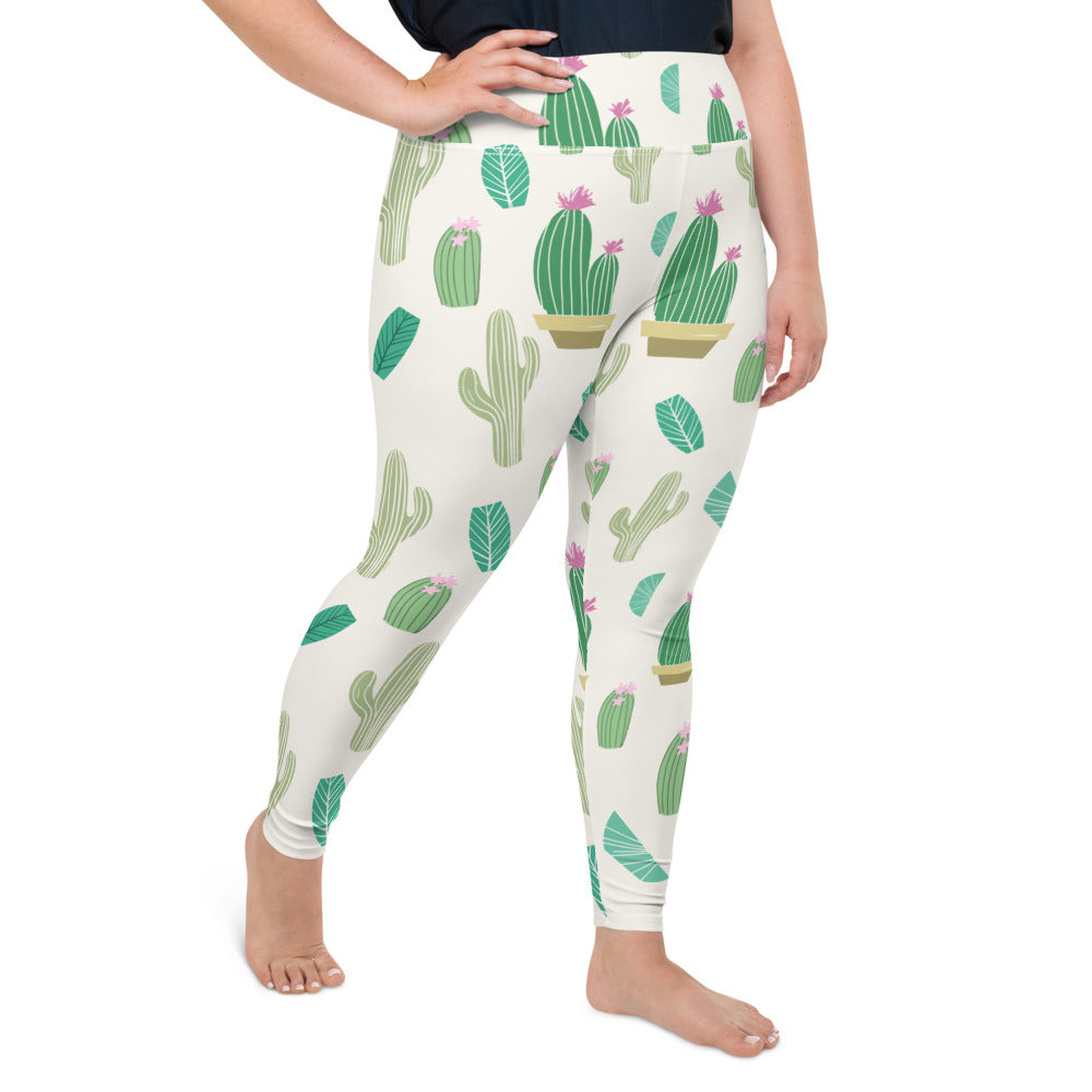 Cactus Print Plus Size Leggings