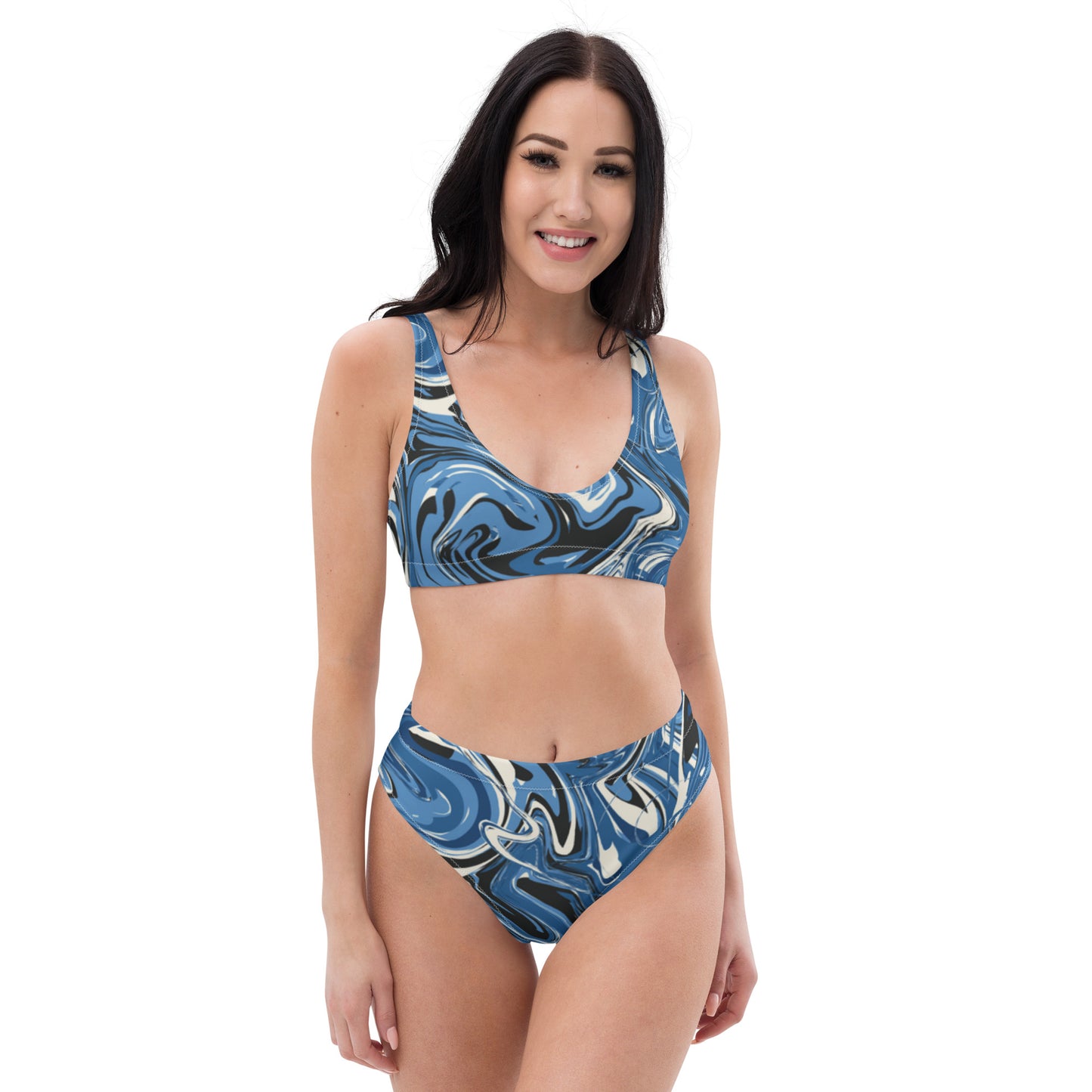 Blue Recycled High-waisted Bikini