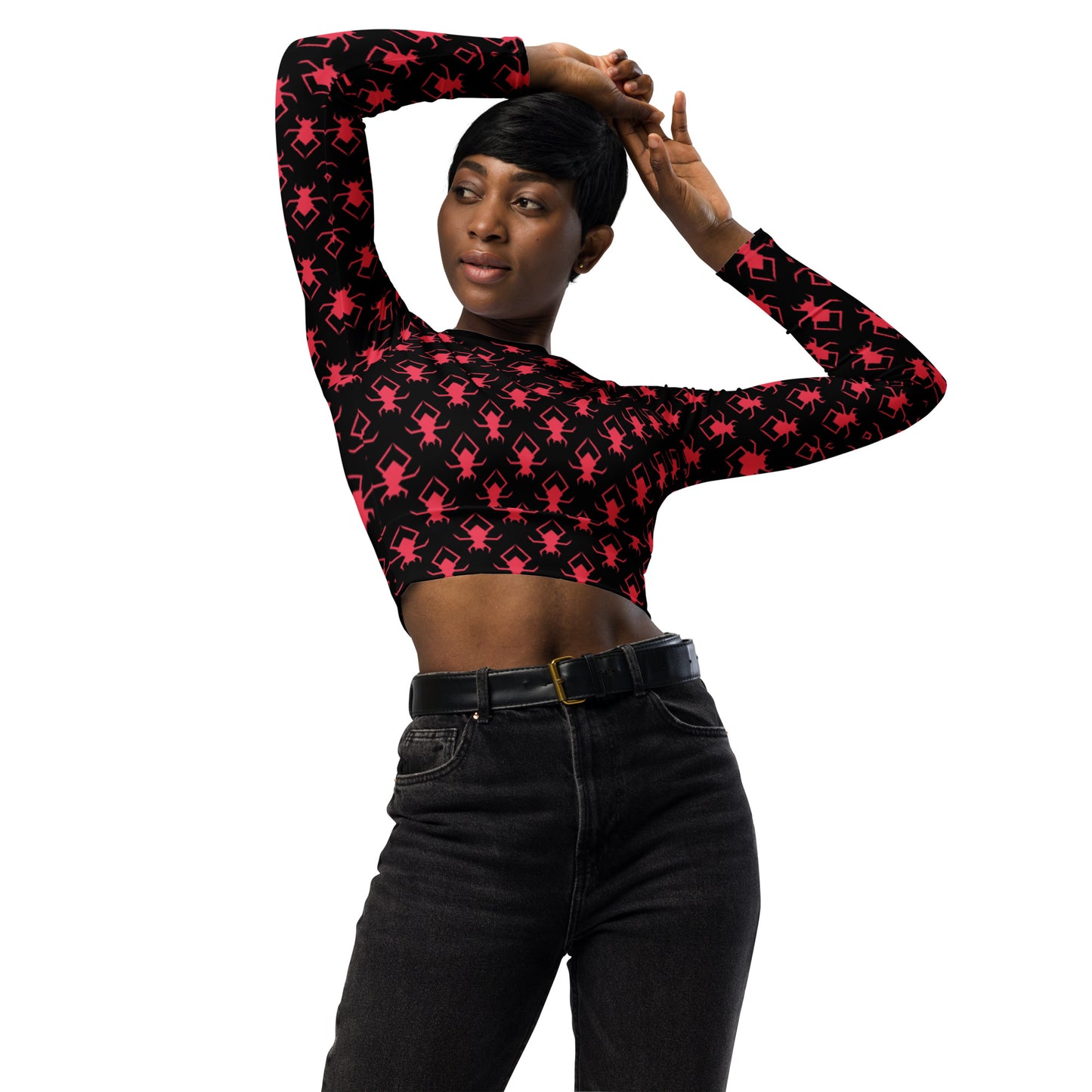 Spiders Recycled Long-sleeve Crop Top