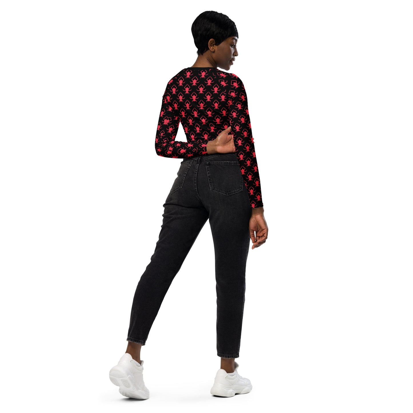 Spiders Recycled Long-sleeve Crop Top