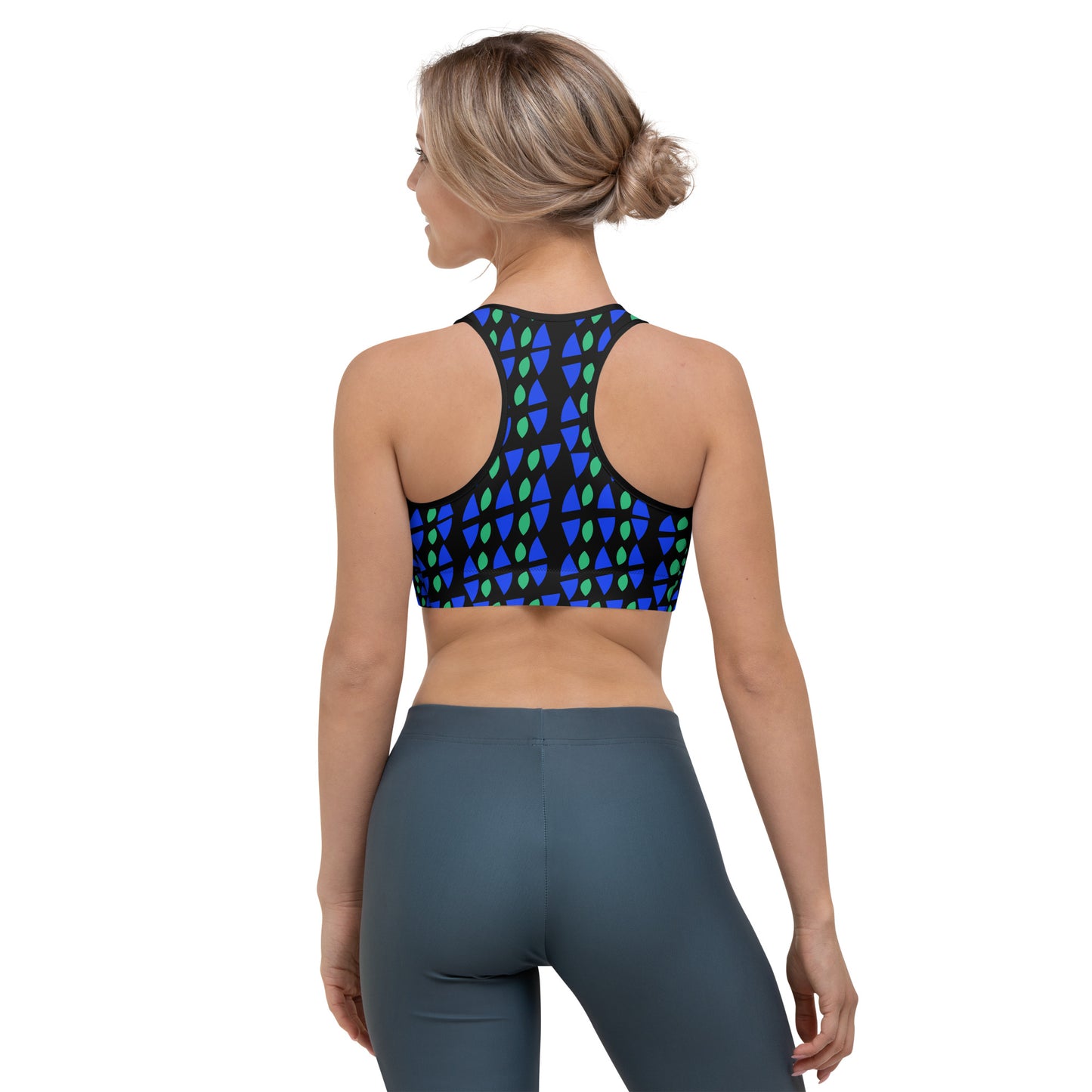 Geometric Print Sports Bra