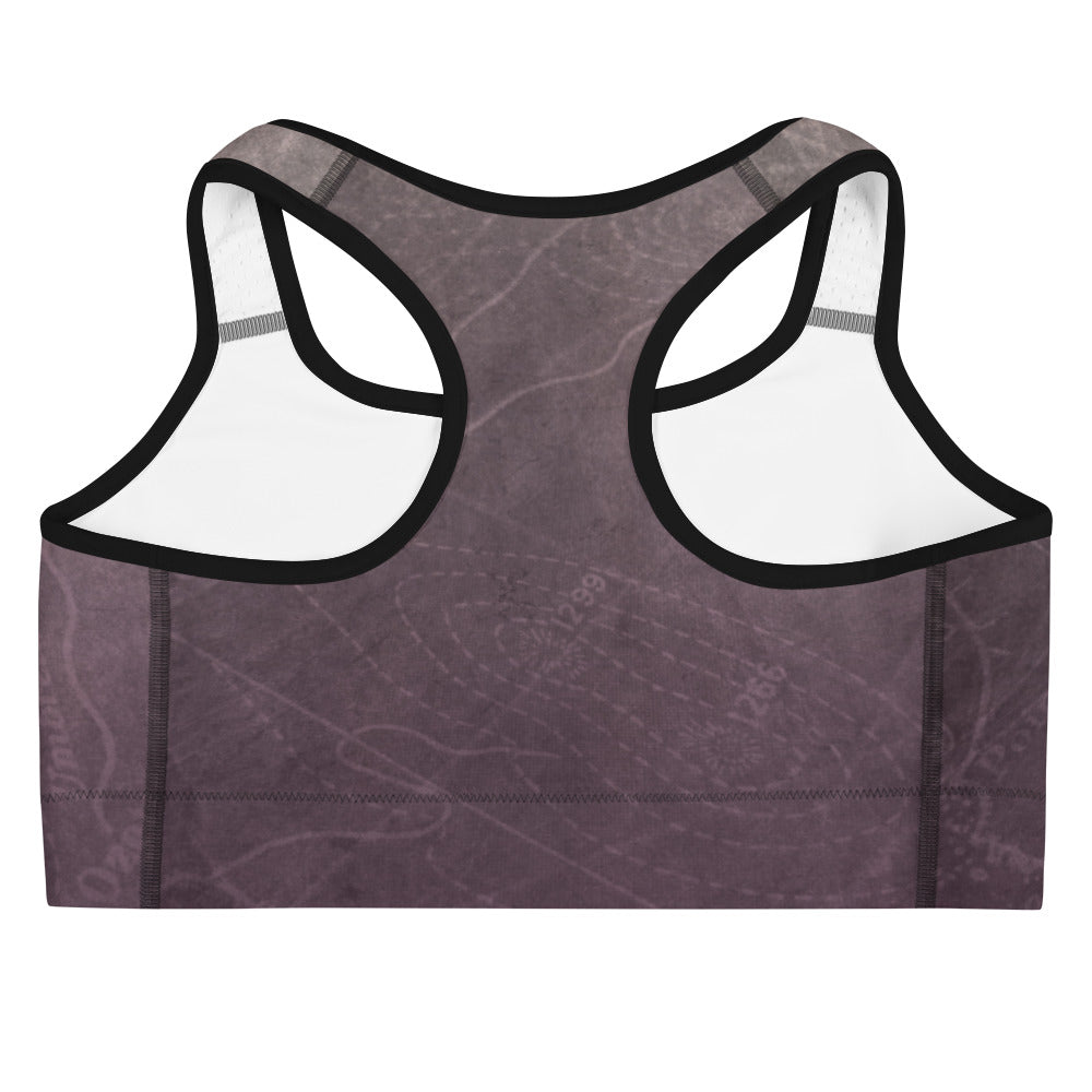 Map Print Sports Bra