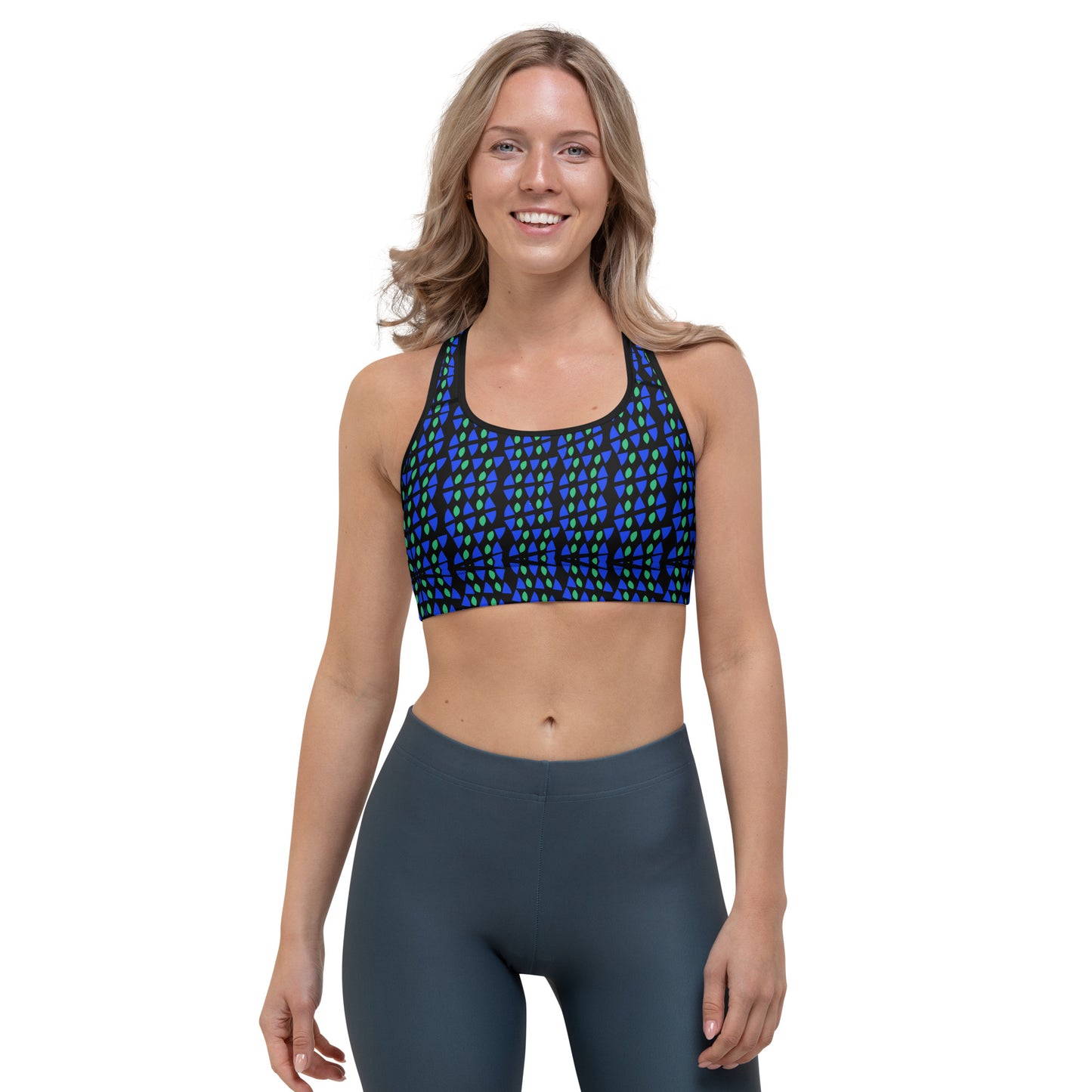 Geometric Print Sports Bra